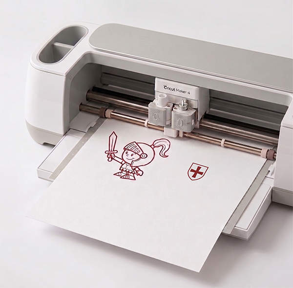 Cricut Maker 4 preparant el tall del disseny del titella de Sant Jordi
